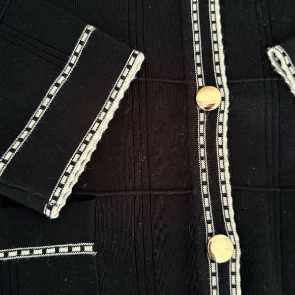 Adrianna Papell | Lady Jacket | Black with White Trim - Picture 2 of 8